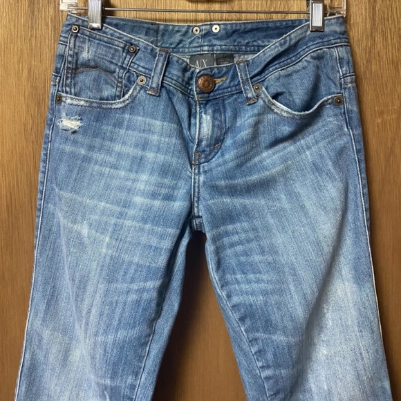 AX Armani Exchange Y2K Distressed Bootcut Jeans - Size 4S - Picture 4 of 13